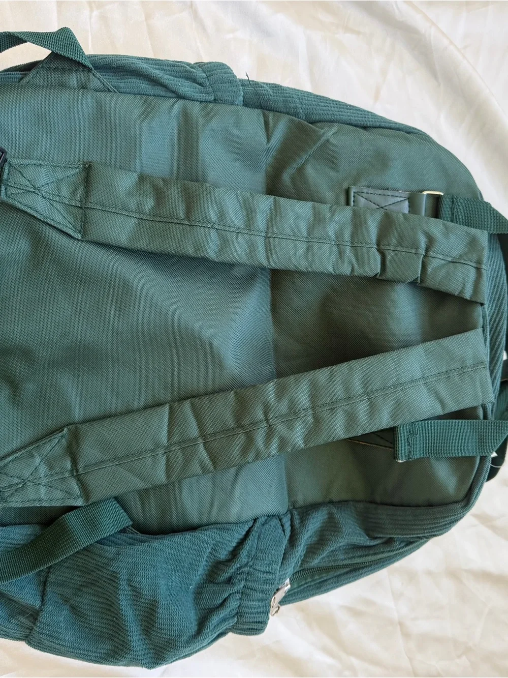 BNWT Metropack true deep green corduroy backpack adjustable straps
